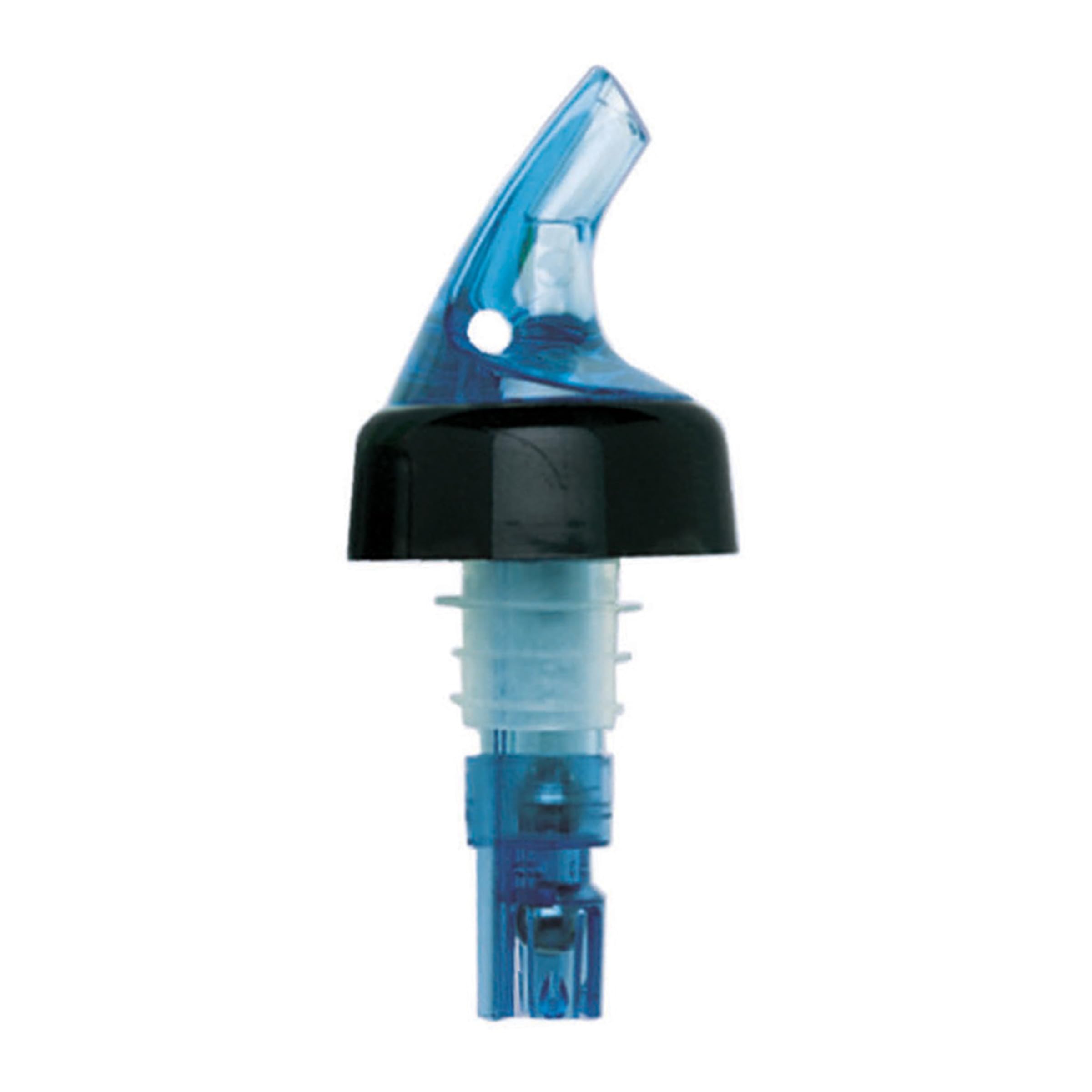 Spill-Stop 385-23 Posi-Por 2000 Pourer, 7/8 oz., Neon Blue with Black Collar, Made in USA, Pack of 12, Oil and Liquor Stopper Spout, Bottle Mouth, Flip Tops