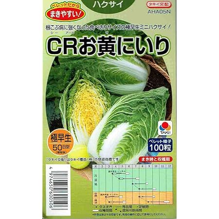 Amazon タキイ種苗 ミニハクサイ Crお黄にいり ペレット種子 小袋 野菜