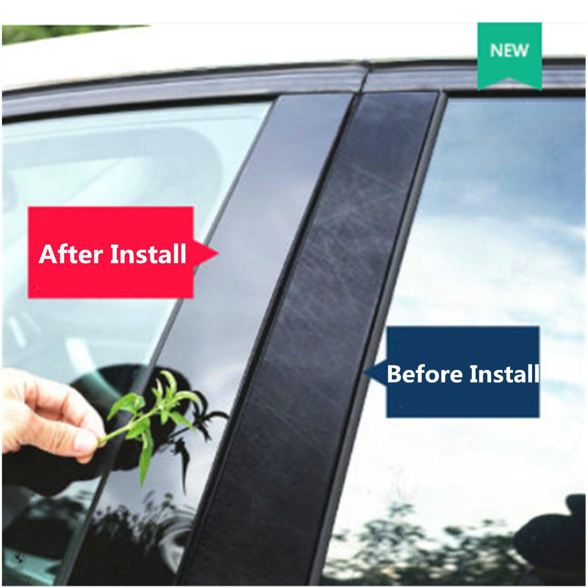 B Pillar Trim NEW For 2015-20 Chevrolet Tahoe GMC Yukon 6PC Gloss Black Door Pillar Trim Posts Gmc Exterior Door Molding - Foto 8