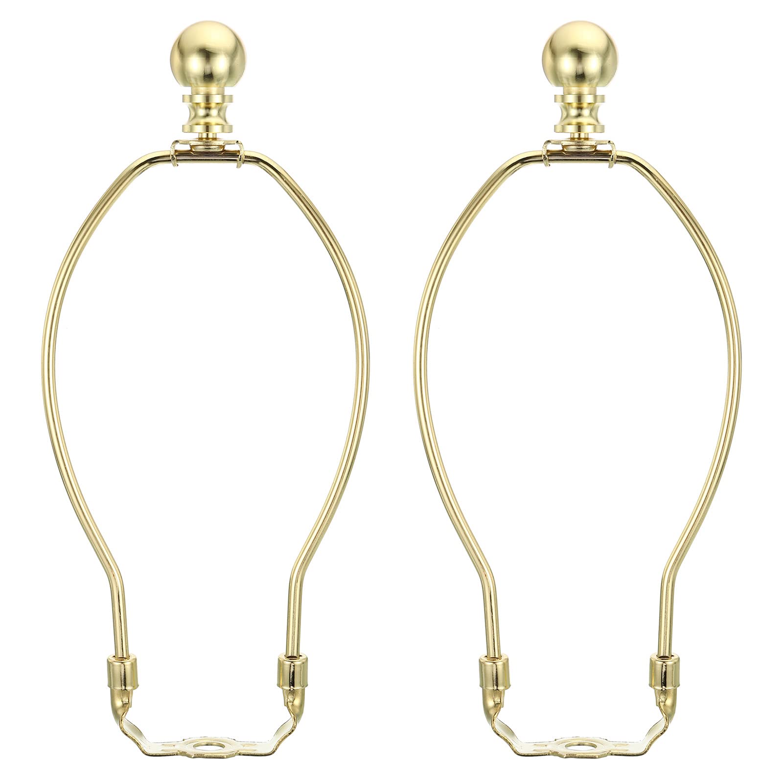 PATIKIL 8 Inch Lamp Harp Kit with Finial, 2 Set Detachable Shade Bracket Holder, DIY Lighting Accessories for Table Floor Lamps, Gold Tone