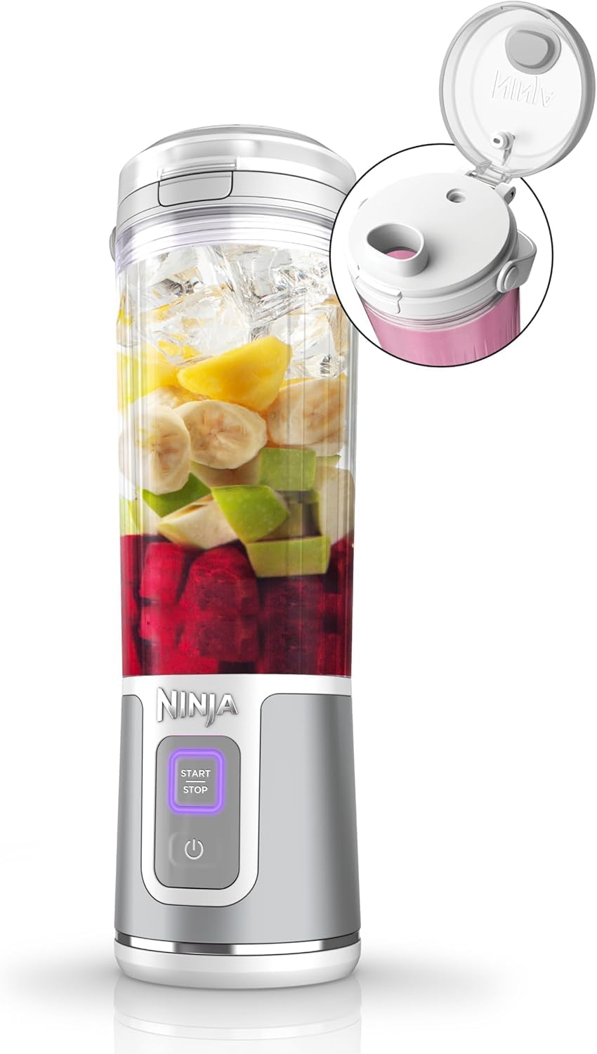 Ninja Blast Portable Cordless Blender (BC151WH) 530ml | USB-C Rechargeable | Crushes Ice & Frozen Fruit | BPA Free, Leak-Proof Travel Lid Stainless Steel Glossy White discount deal