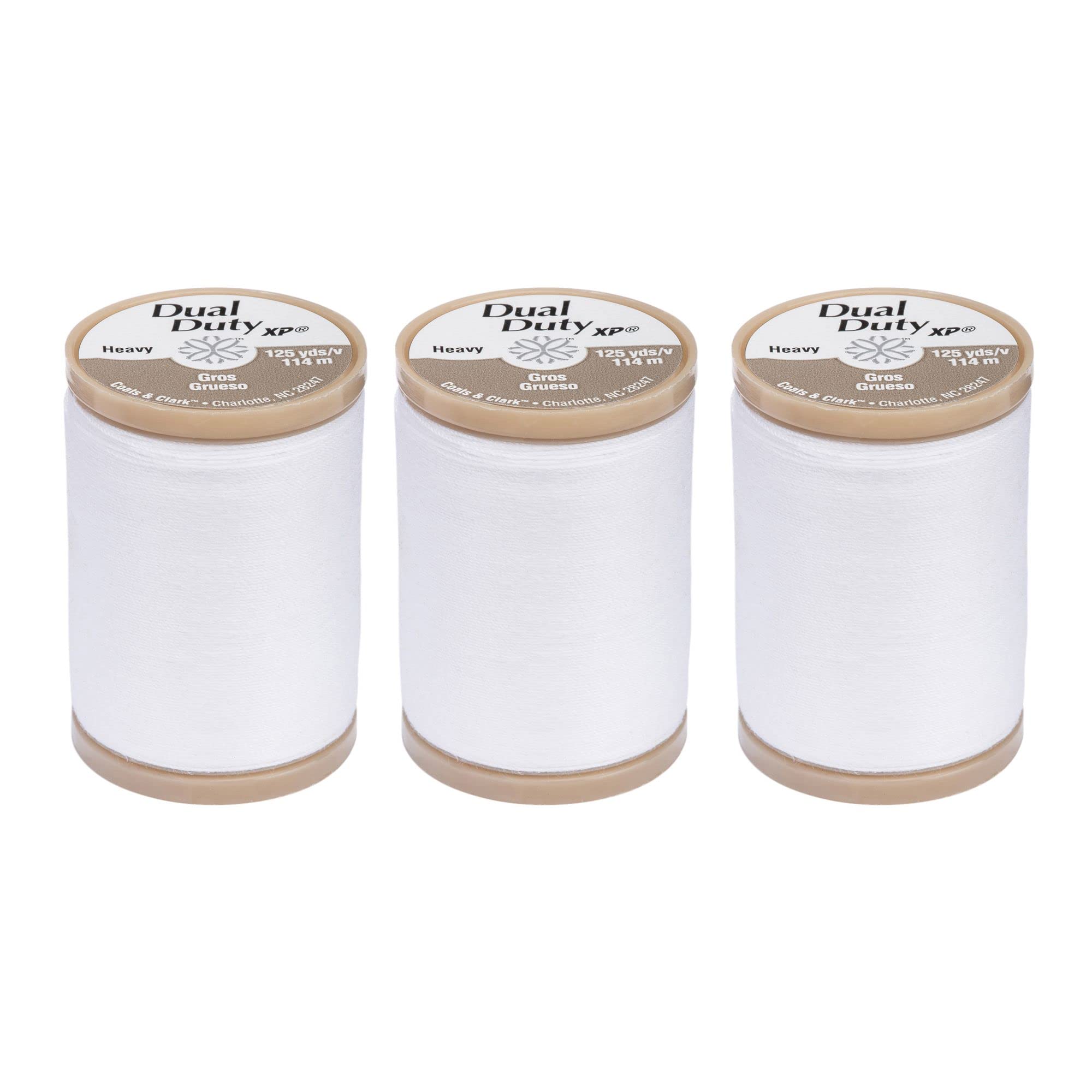 C&C Dual Duty XP Heavy Thread - 3 Pack of 125y/114.3m Thread - White
