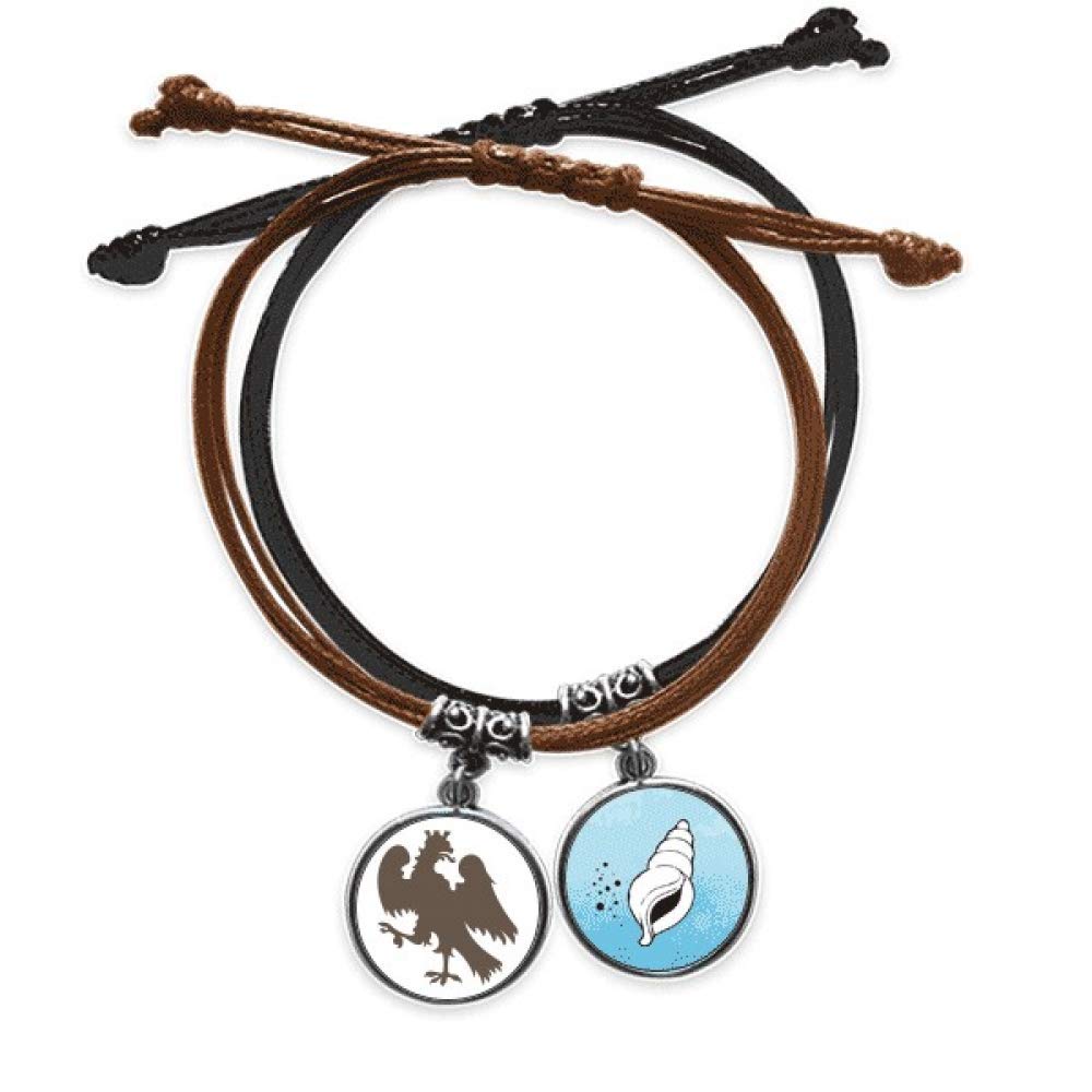 Pulsera de cuero Soar Eagle DIYthinker con emblema nacional de animales europeos 3