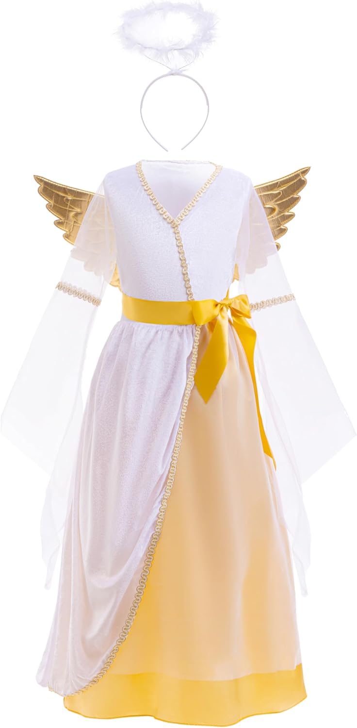 Dressy Daisy White Angel Halloween Costume Fancy Dress Up Set with Wings and Headband for Toddler Girls Little Kids