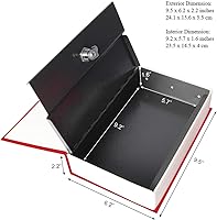 Vista 3 de Jssmst SM-BS04 – Caja fuerte de metal para el hogar con cerradura de combinación en forma de libro como distracción 2017, negro