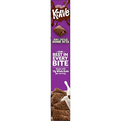 Miniatura 8 de Krave Cereal de desayuno frío, cereales de chocolate, aperitivos para niños, doble mezcla de brownie de chocolate, caja de 10.5 onzas