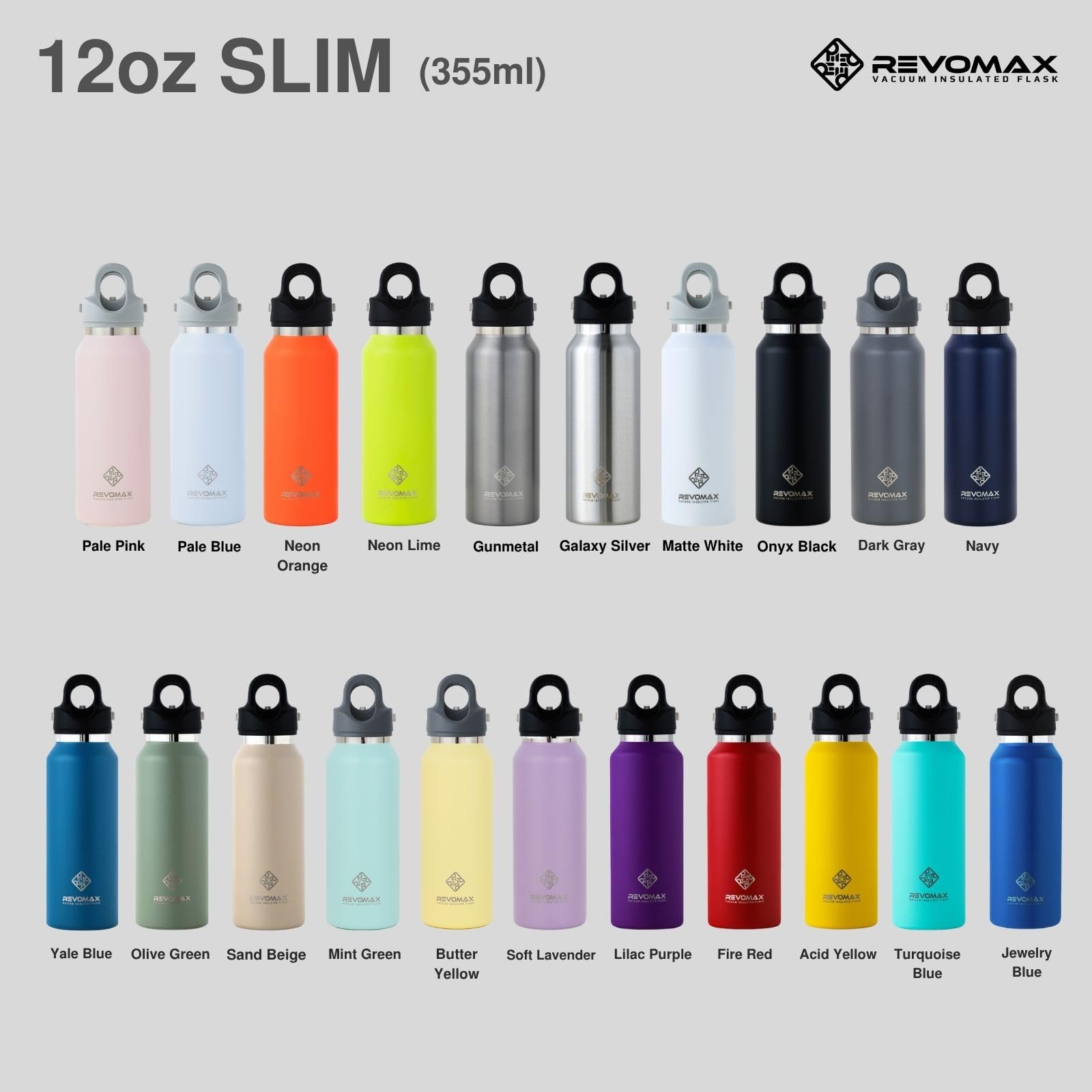 Amazon | 【REVOMAX公式】12oz slim 355ml 炭酸対応 ステンレスボトル