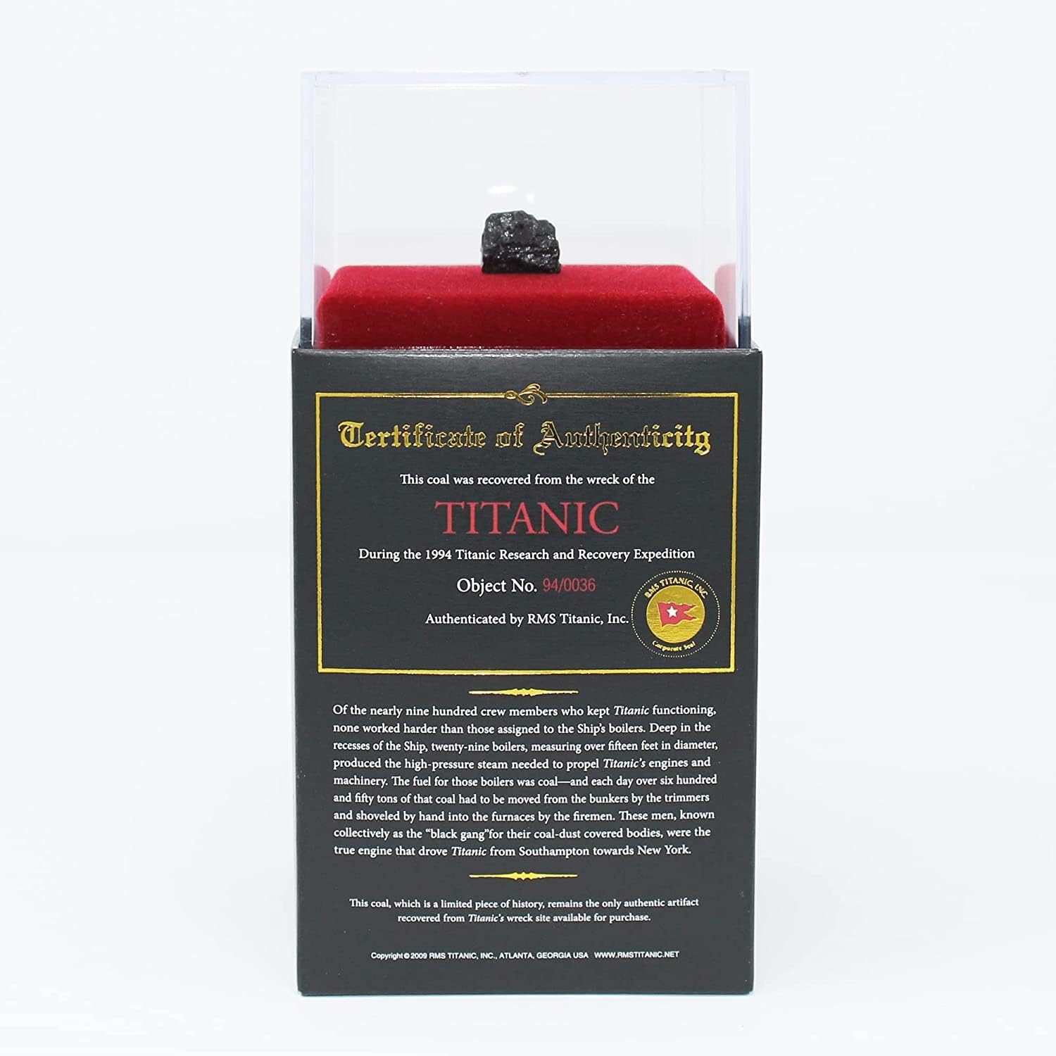 Titanic Authentic Coal- Updated Display