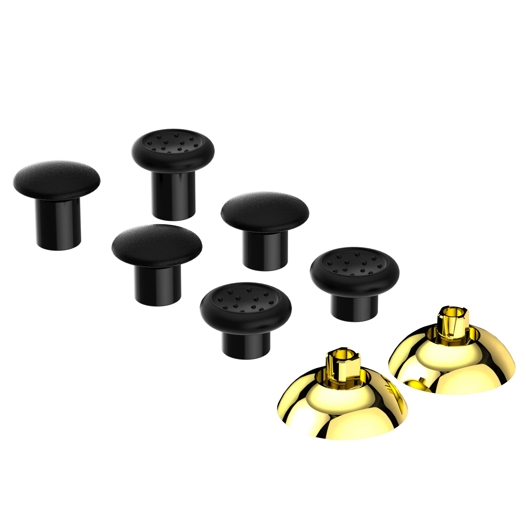 eXtremeRate Stick Analogique de Remplacement pour Xbox One Standard/X/S/Elite Manette, Joysticks Echangeable avec 3 Hauteurs Réglables, Compatible avec Xbox Series Manette, Chromé Doré