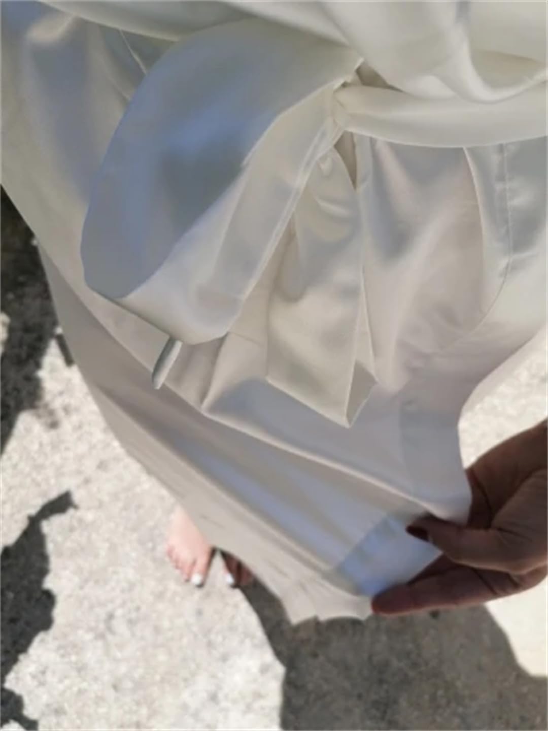 Yeuyyben Raso di seta Pizzo Abiti Bianco Damigella d'onore Abiti da sposa Abiti da damigella d'onore Abiti da sposa Abito da sposa Lungo Accappatoio