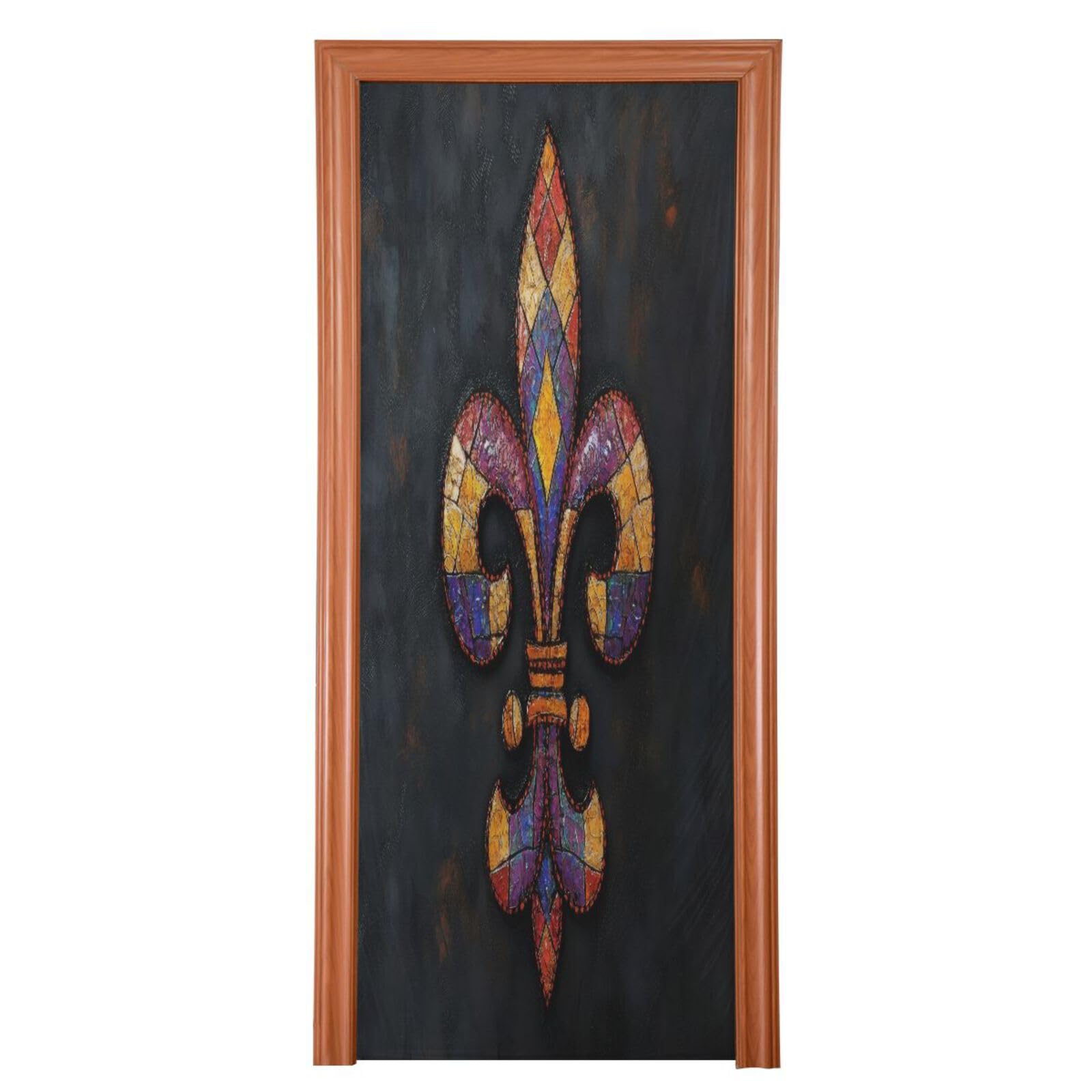 FLildon Mardi Gras Carnival Fleur De Lis Door Cover Decoration, Party Accessory Porch Decor for Festive Ornament Room Door Covers 36 x 98 Inch