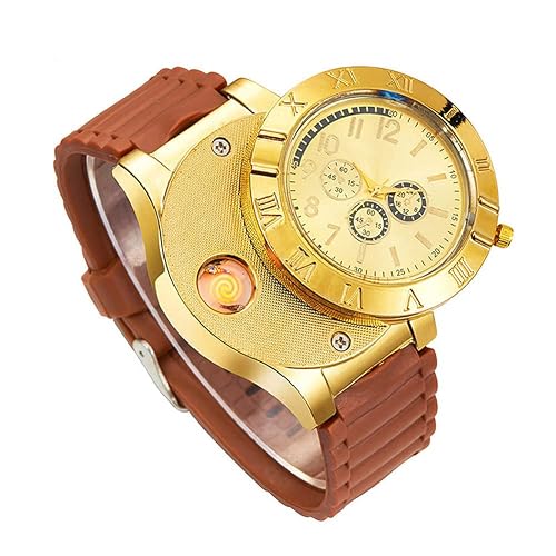 New Military USB Lighter Watch Men's Casual Wristwatches with Windproof