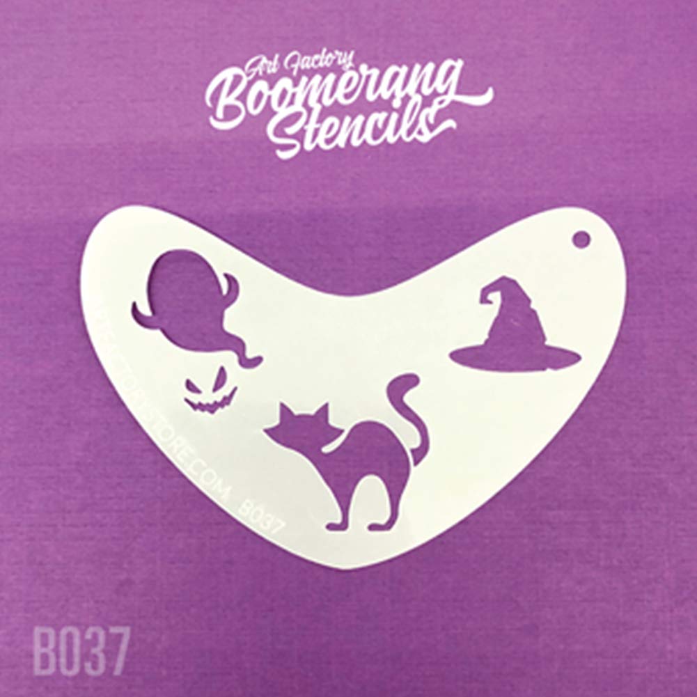 Art Factory Boomerang Stencil - Small Scales, Reusable Face Painting Stencil Great For Fairs Carnivals Party And Halloween