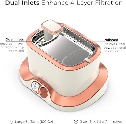 Miniatura 5 de Fenit Line Fuente de agua para gatos con pantalla digital y control de 4 modos. Monitoreo avanzado y diseño anti-caída. Forma silenciosa y elegante