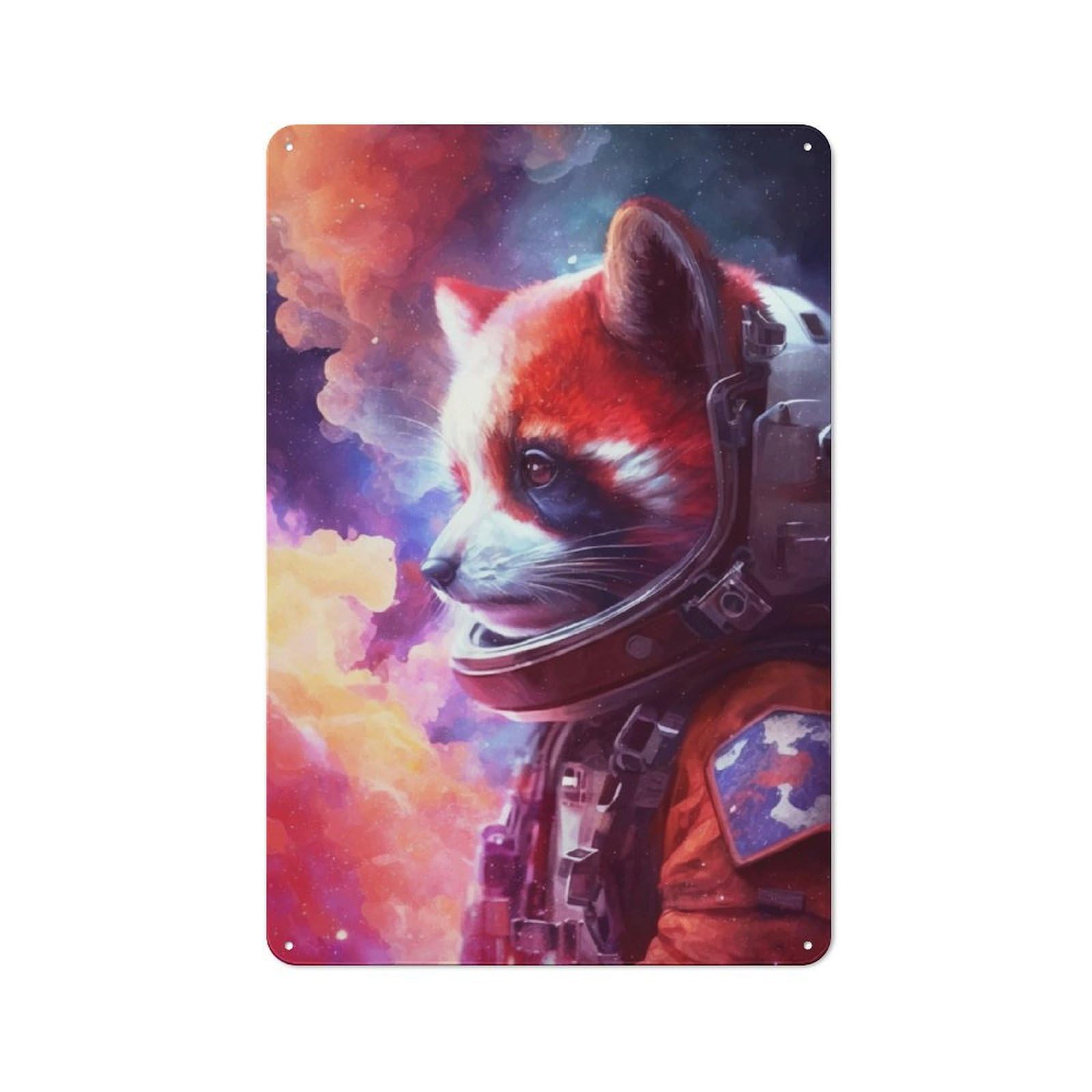 Junmoney Galaxy Red Panda Vintage-Inspired Tin Sign 30X20cm For Garage Or Workshop, For Garage, Workshop And Man Cave Decoration