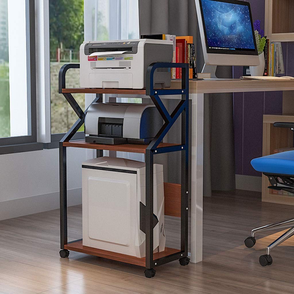 Buy Printer stand 3 Storey Office Movable Printer Rack Table Side CPU File Book Debris Storage