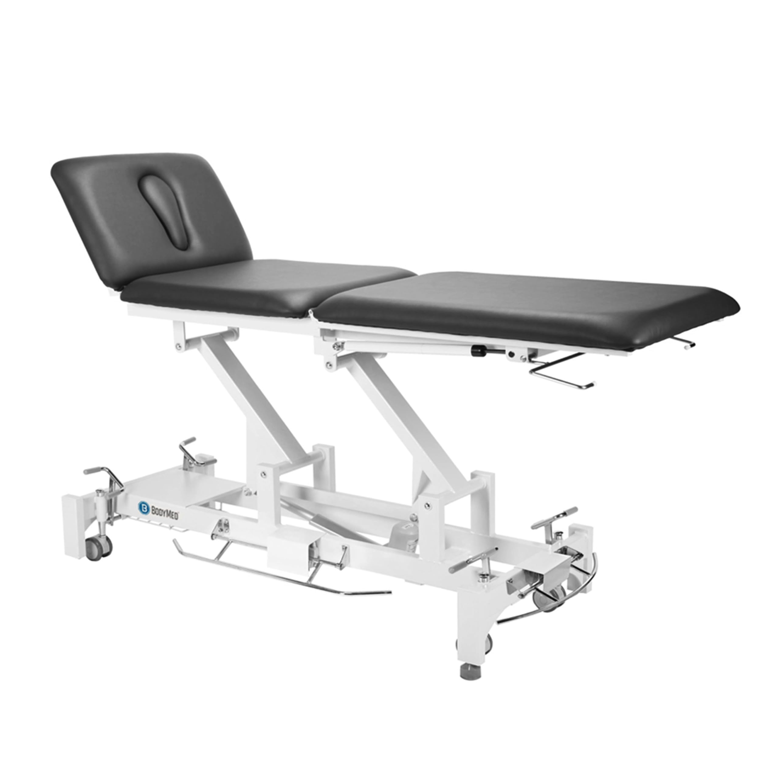 BodyMed 3 Section Hi-Lo Treatment Table, Black, 77 in. x 27 in. x 18–36 in. – Durable, Adjustable Physical Therapy Table – ADA Compliant – Bar
