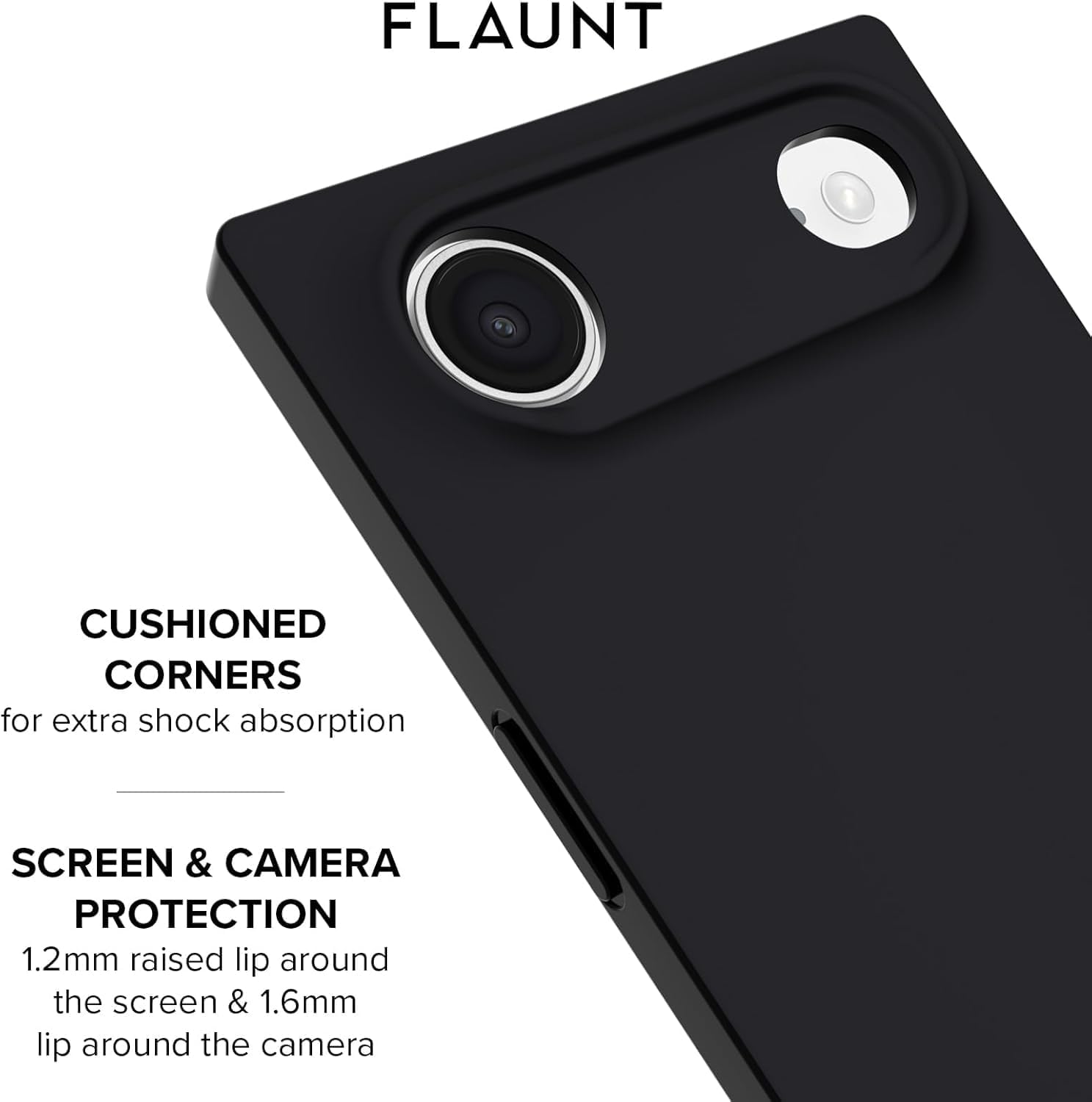 Flaunt Official Square Protective Case - Compatible with iPhone Air - Compatible with MagSafe & Wireless Charging - Drop-Tested & Shockproof - (Matte Black)