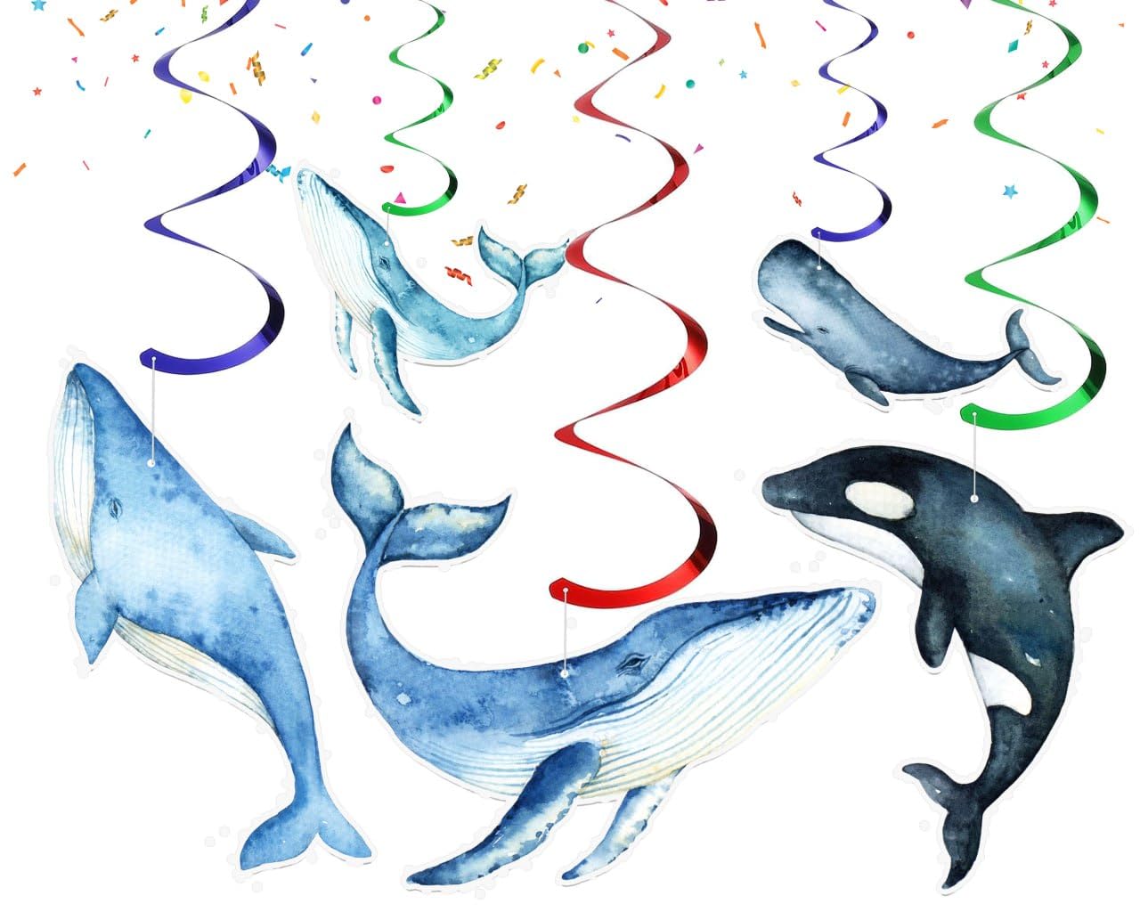PC Whales Streamers - Ocean-Inspired Party Decorations for a Whale of a Good Time