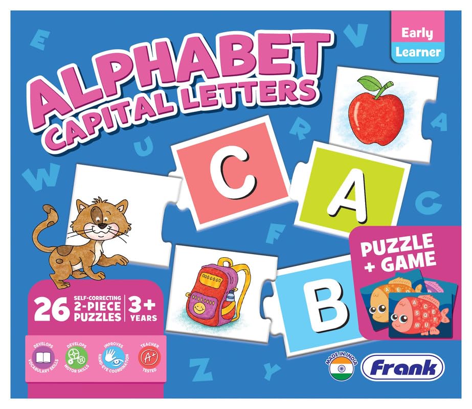 Image of Frank Alphabet Puzzle & Game | Fun & Interactive Capital Letter Self-Correcting Puzzle for Kids 3+ Years | Educational Toy for Early Learning, Letter Recognition & Focus | Away from Screen