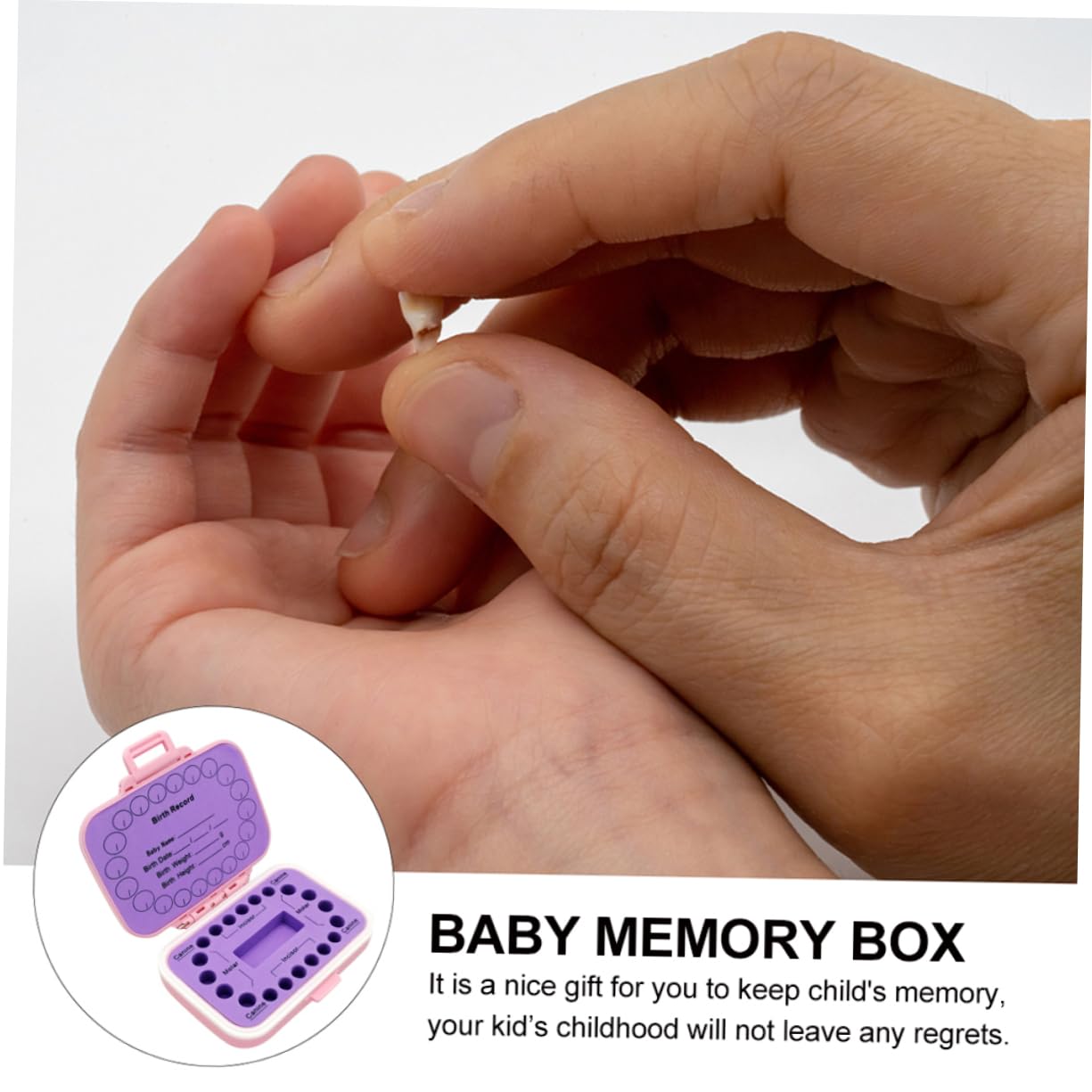 TOYANDONA Caja De 2 Piezas Caja De De Leche Organizador De Almacenamiento De Caja De Memoria Dental Primeros Niño Pequeño Lindo Páginas Bandeja De Almacenamiento