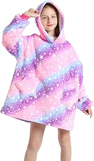 Oversized Blanket Hoodie Sweatshirt Kids, Warm Hooded Sweater with Pockets for Boys Girls One Size Fits All