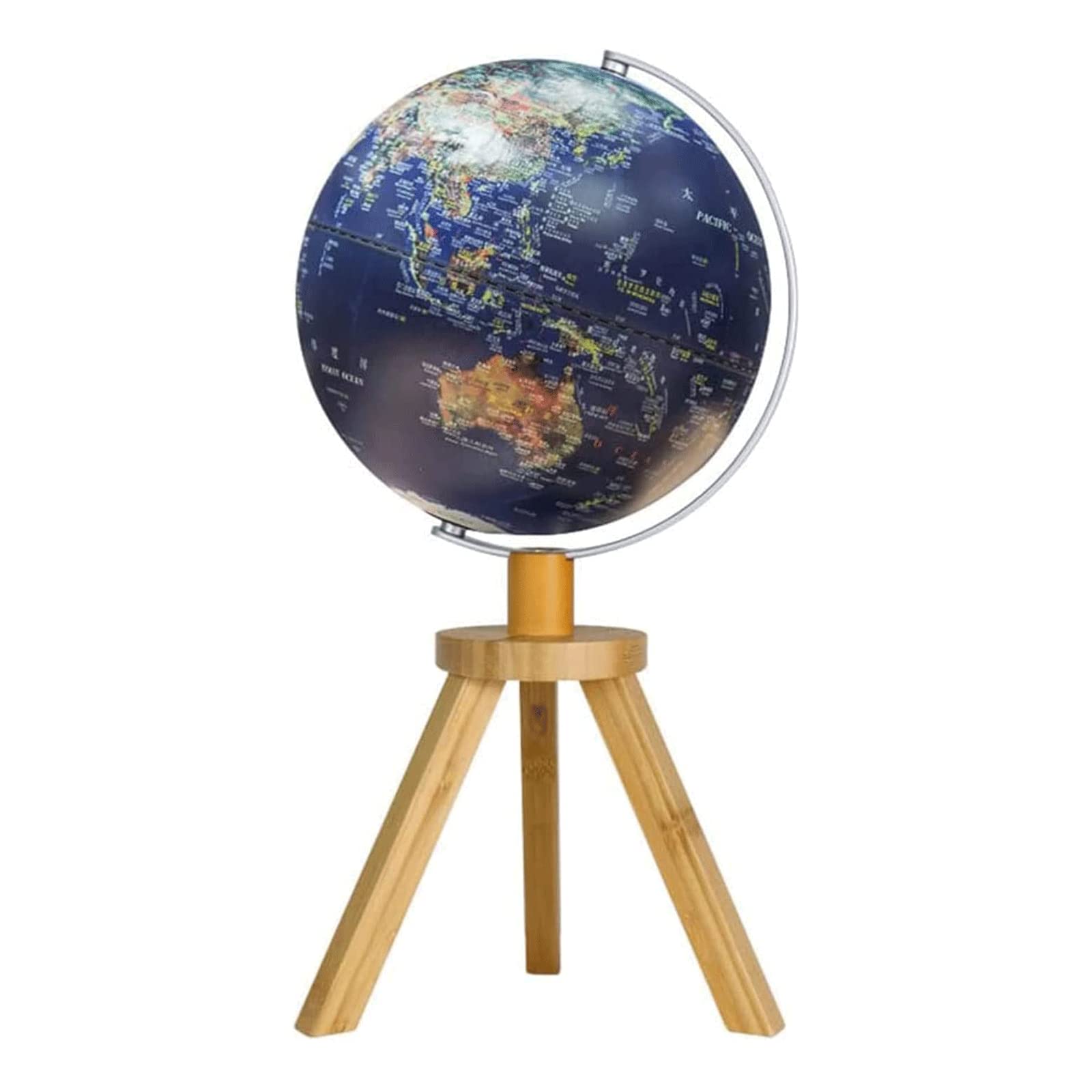 Innowacyjny globus podświetlany globus z bambusowym statywem globus światowy łatwy widok globusy do domowego biura geograficzne globusy nocna dekoracja zabawa edukacja