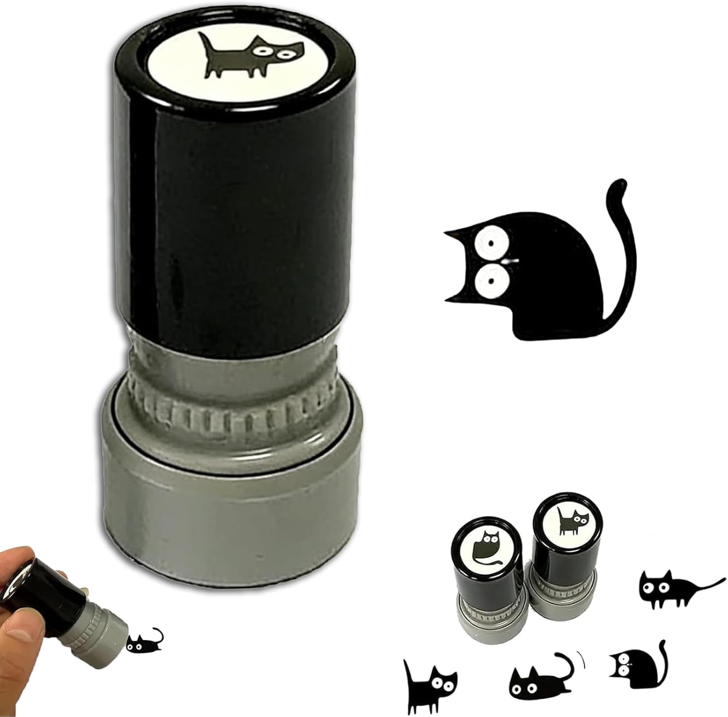 Set di timbri vintage a forma di gatto, con gattino nero, per francobolli e biglietti, riutilizzabili, per scrapbooking, diari, biglietti e agende, lettere fai da te