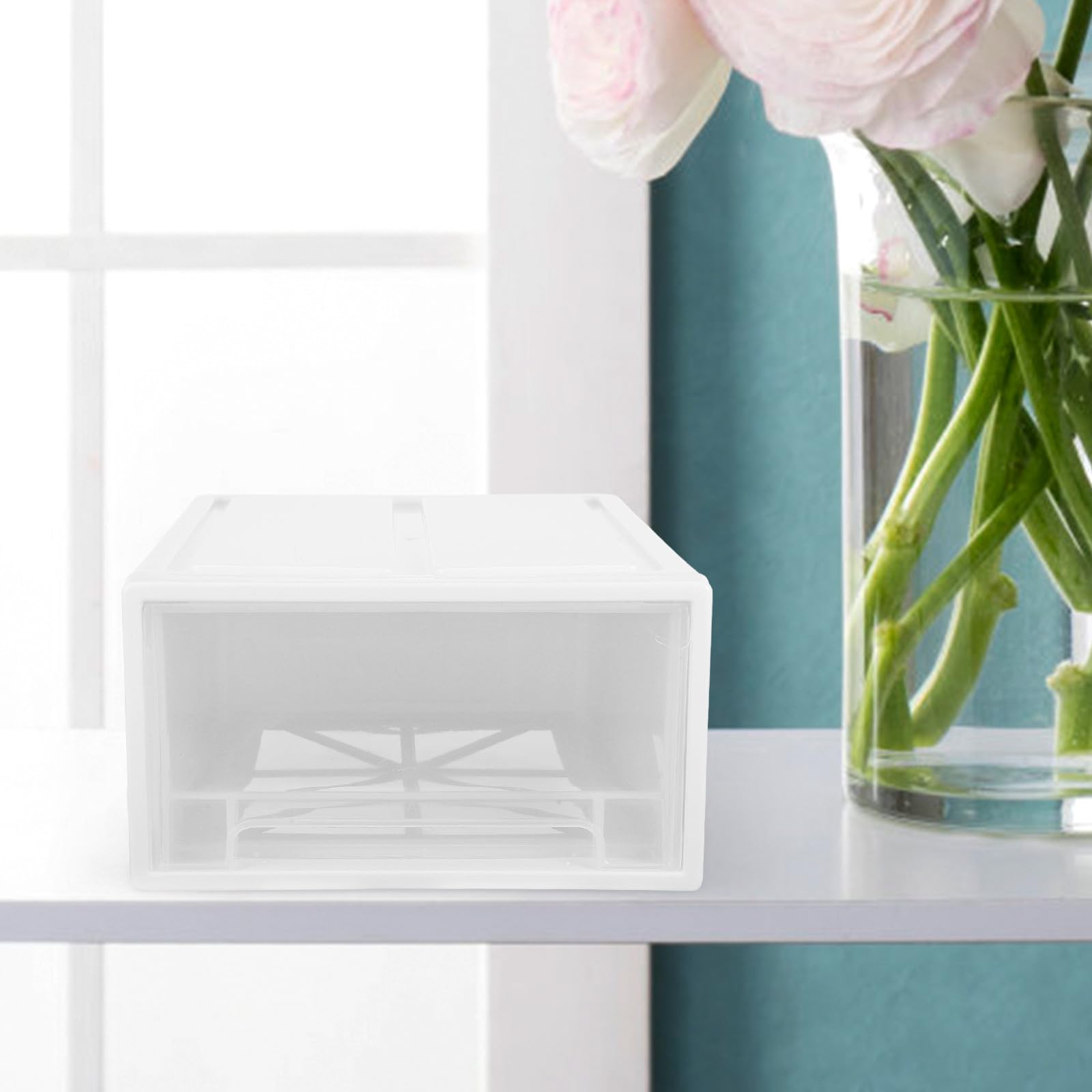 Healeved Organizer da Scrivania Cassetti Trasparenti 8l, Scatola Portaoggetti per Organizzazione e Stoccaggio, Contenitore Multifunzione per Cosmetici e Piccoli Accessori in Casa e Ufficio
