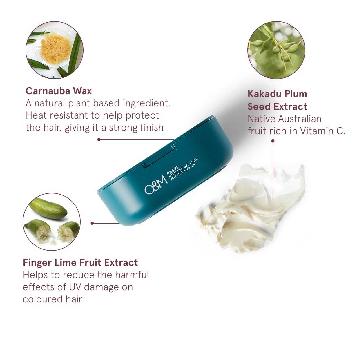 O&M Paste (100 g) – Matte Texturpaste für flexiblen Halt & Definition – Styling-Creme für natürliche Looks – Ohne Sulfate, Parabene & Silikone – PETA-zertifiziert, vegan, hergestellt in Australien