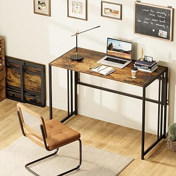 Elephance 40 Folding Computer Desk No Assembly Needed Foldable Small Home Office Desk Study Writing Desk Gaming Table for Small Space
