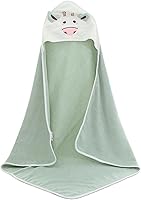 Vista 4 de TONWHAR Toalla de baño con capucha para bebé, 100% algodón, toalla de ducha súper absorbente, regalo con Newbron, toalla de baño de vaca lechera Azul