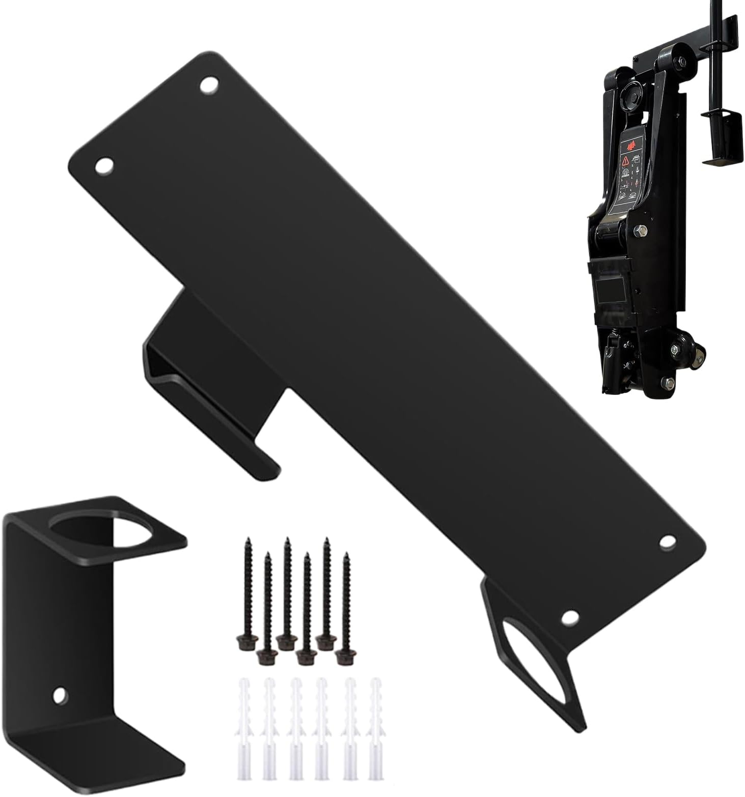 Floor Jack Wall Mount, Jack Stands Wall Storage Mount Brackets, Space-Saving Trailer Accessories for Garage Tools Riders Mechanics Tire Changing Station Workshop Home Shop