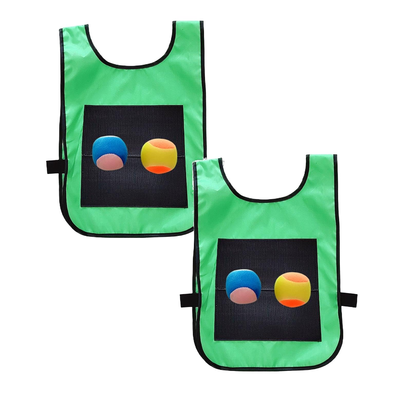 2 Pcs Sticky Ball Vest Set, Dodgeball and Catch Games, Ball Toss Game Props, for Outdoor Games, School Activities, Family (Green)