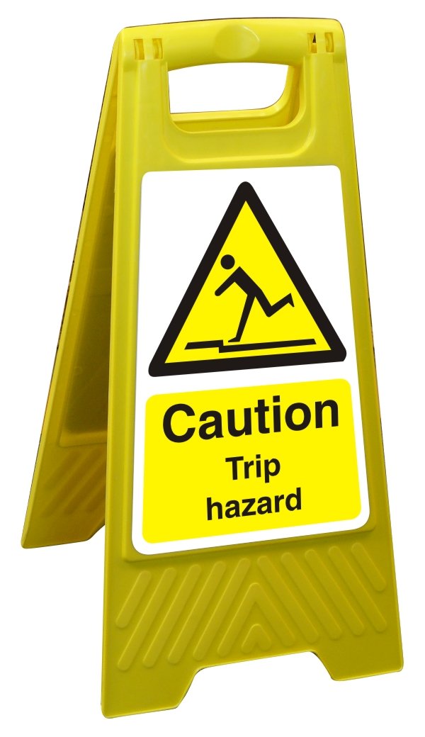 Seco Caution Trip Hazard Floor Standing Sign, 300mm x 600mm - Polypropylene