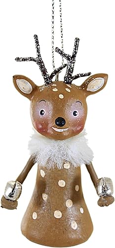 Bethany Lowe Adorno de reno pequeño Campanas de Navidad de poliresina, un adorno de 3.0 pulgadas, Ml2097 - Beige disponible en Yaxa Costa Rica
