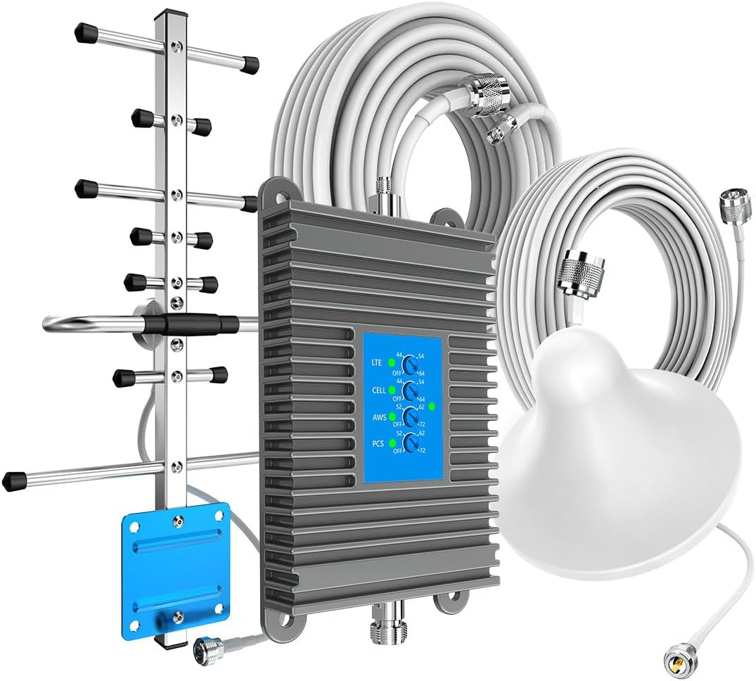 Cell Phone Signal Booster for Home Boosts 5G 4G LTE for All U.S. Carriers Verizon, ATT, Sprint, Outdoor Directional and Indoor Omni-Directional Antenna Kit FCC Approved