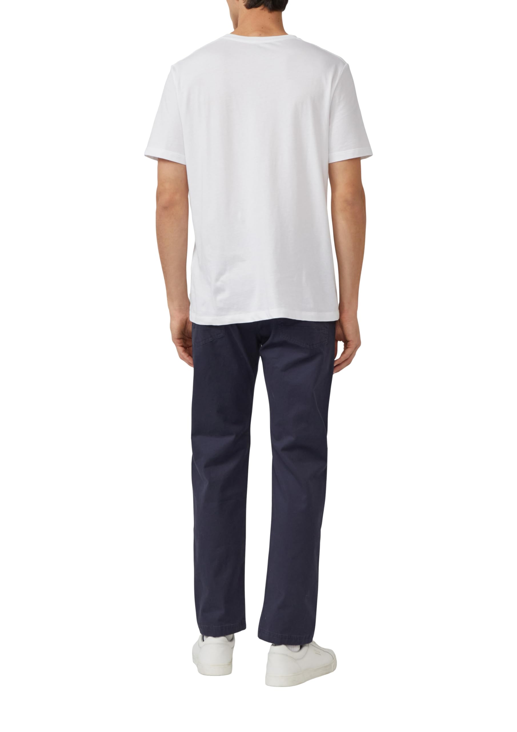 s.Oliver Regular Fit: Fein gemusterte Hose aus Baumwollstretch