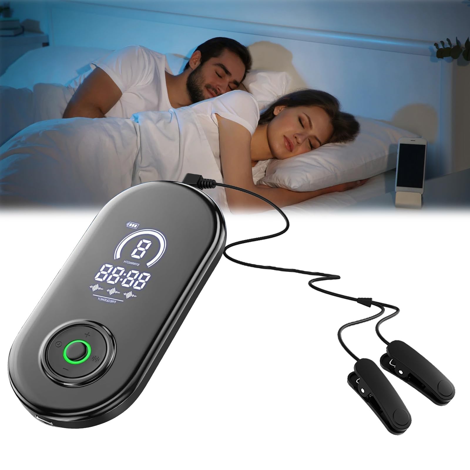 Dispositivo avanzato per il sonno, dispositivo di stimolazione del nervo vago, con clip per orecchie, sonno rapido e profondo, 3 modalità e 9 livelli di regolazione CES riduce l'ansia, allevia la