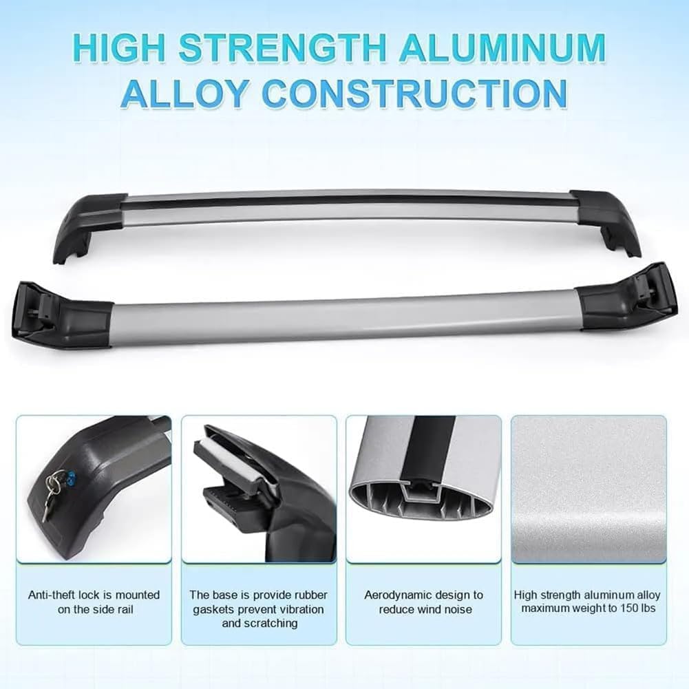 Barras Portaequipajes para Nissan Juke 2021-2025, 2 Piezas Aluminio Coche Barra Techo Porta Equipaje Transversales Soportes Ajustables Desmontable Coche Accesorios