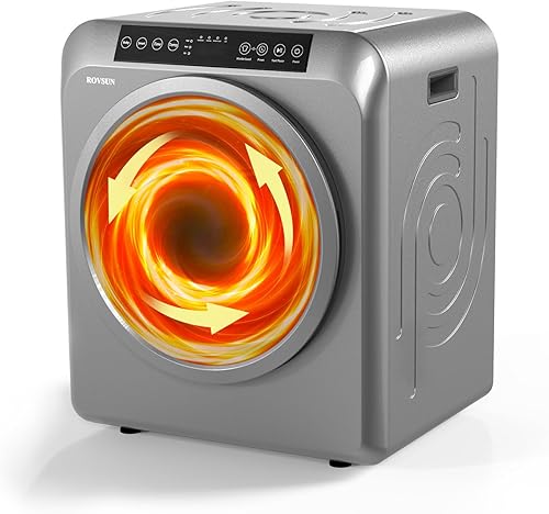 Bonnlo Secadora de ropa portátil de 3.5 pies cúbicos, secadora de ropa de carga frontal con panel de control LED y bañera de acero inoxidable, 1300