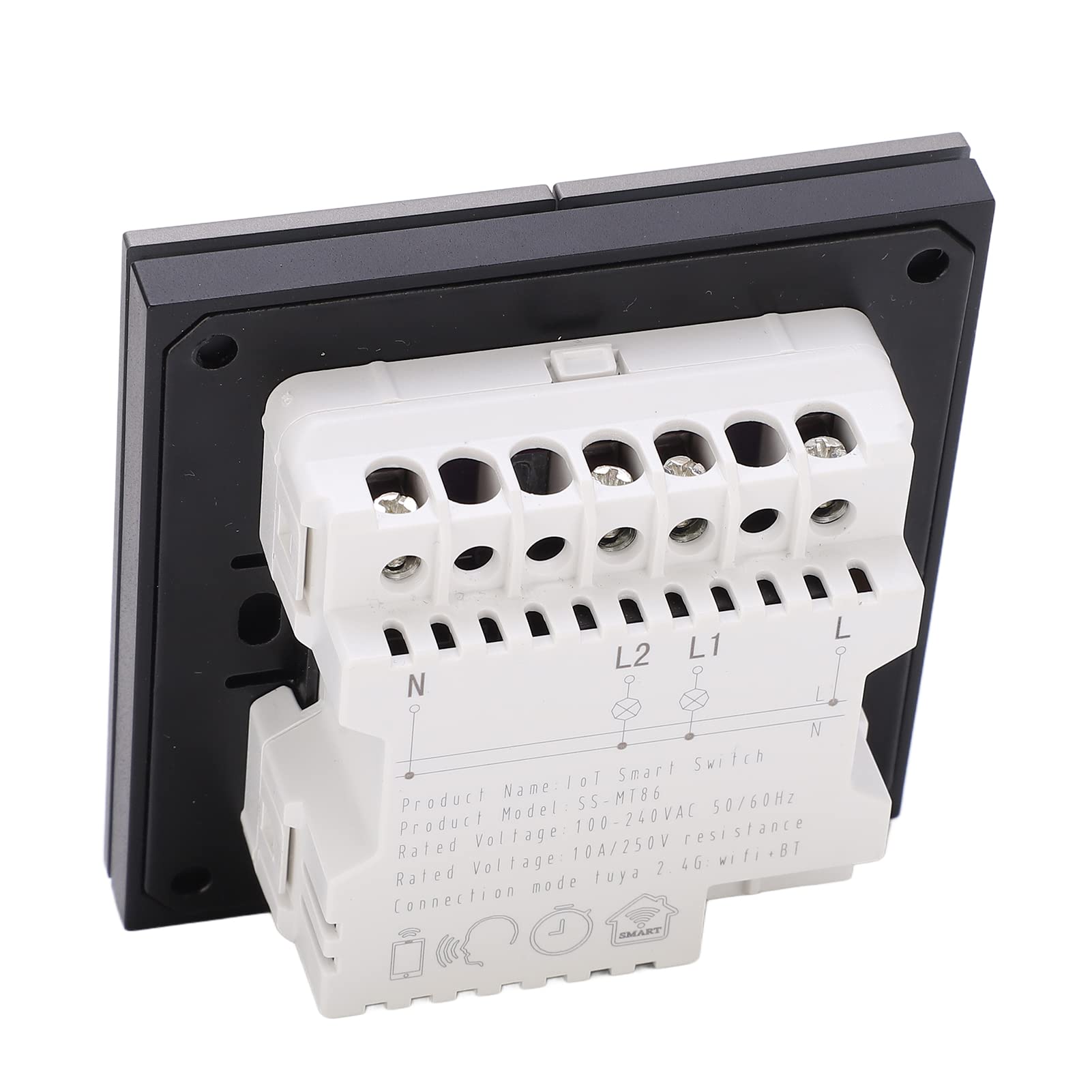 Interruptor de luz inteligente, botón de pared con función de sincronización de control de voz habilitado para WiFi y Bluetooth para automatización del hogar