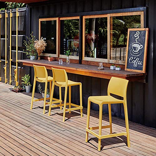 Lagoon Sensilla Purple Stackable Resin Counter Stool - 2Pcs/Set #TOP5