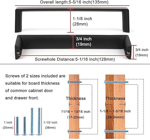 Miniatura 9 de KOOFIZO Manija ancha de gabinete  Tirador cromado para muebles, distancia entre tornillos de 8-45 pulgadas, 1 pieza para puerta de armario de