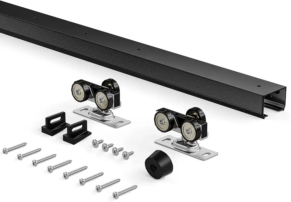 Pocket Door Track Solutions: 5 Top Options for Smooth Sliding 9 EaseLife 6ft Black Pocket Door Hardware (68.5" Track)