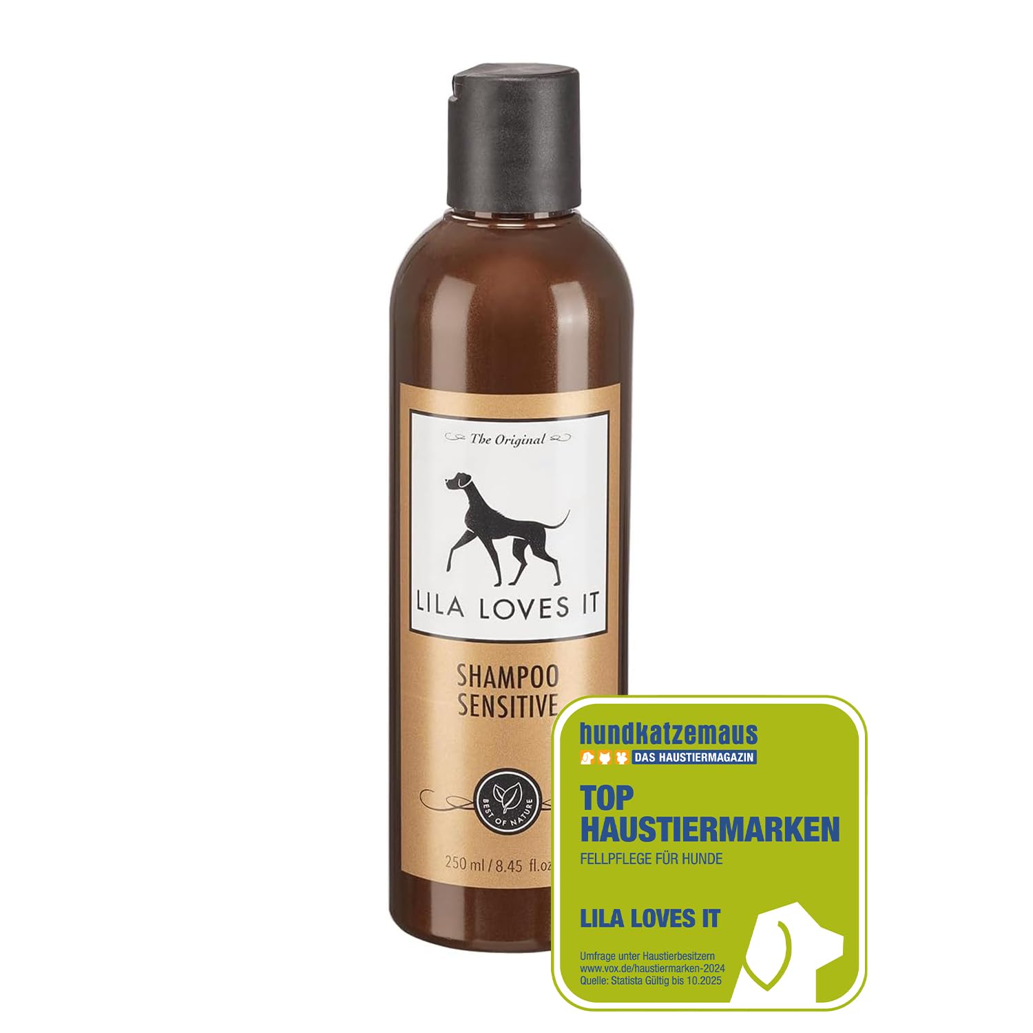 LILA LOVES IT Shampoo Sensitive for Dogs - Dog Shampoo with Aloe Vera, Almond Oil, Calendula and Camomile, moisturizing, Soothing and Gentle, 250 ml