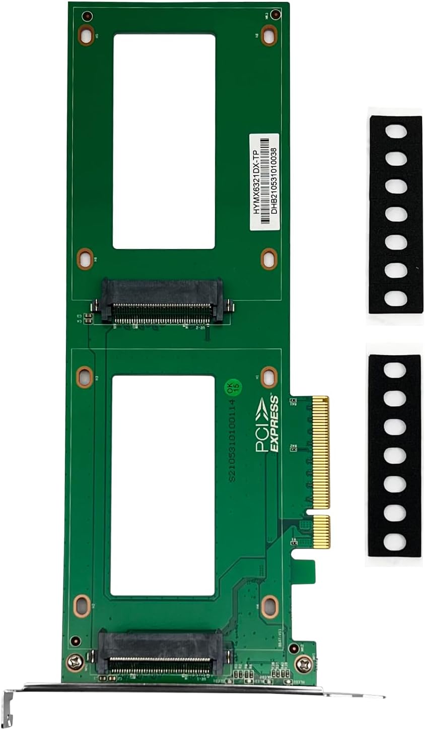 Dual U.2 (SFF-8639) to PCIe 4.0 x8 Adapter Card - Compatible with Servers/NAS/Desktop Storage Systems