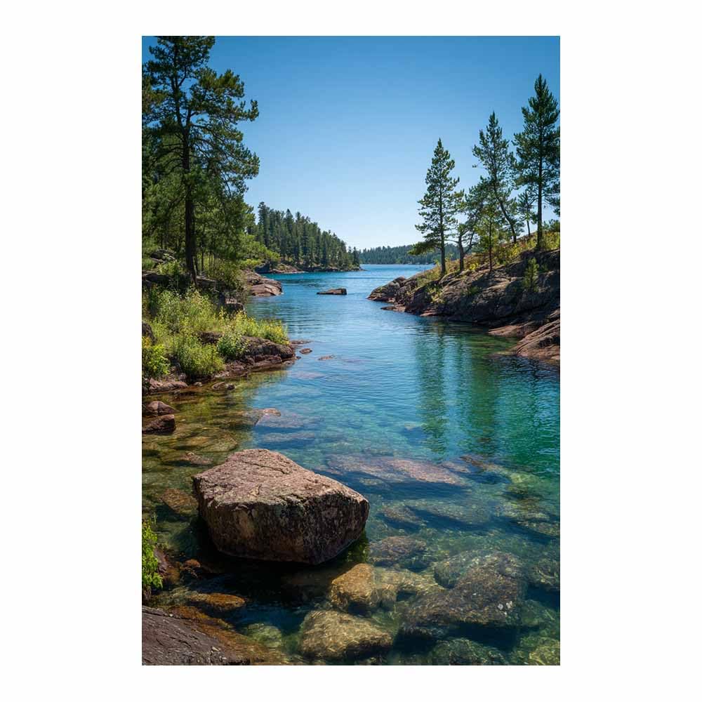 HOQIU Canvas Wall Art Clear Lake Landscapes canvas art, art print, house decor, bedroom wall decor above bed, prints for living room.(Multicolor)-60x80cm Unframed