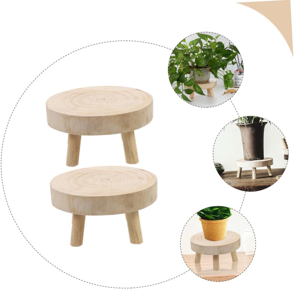 2pcs Flower Pot Stands Plant Stand Indoor Wooden Base Decorative Flowerpot Holders for Home