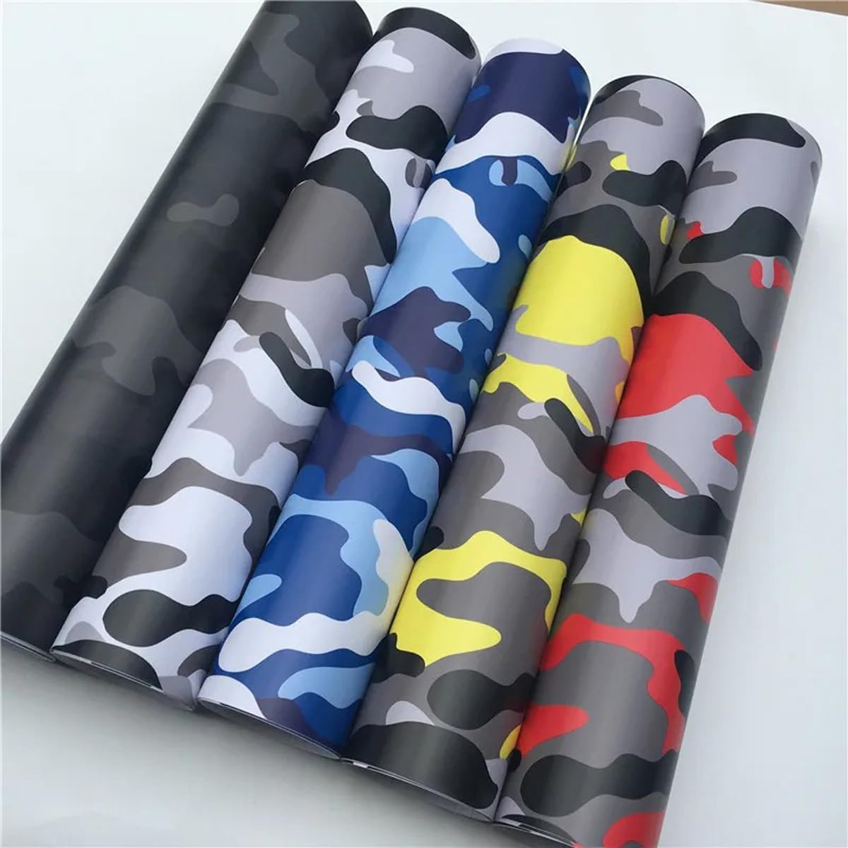 Queenbox 11.8x59.8in Snow Camo Digital Vinyl Car Wrap, Irregular Geometric Self Adhesive Auto Sticker Film for DIY Furniture Computer, Red Camo
